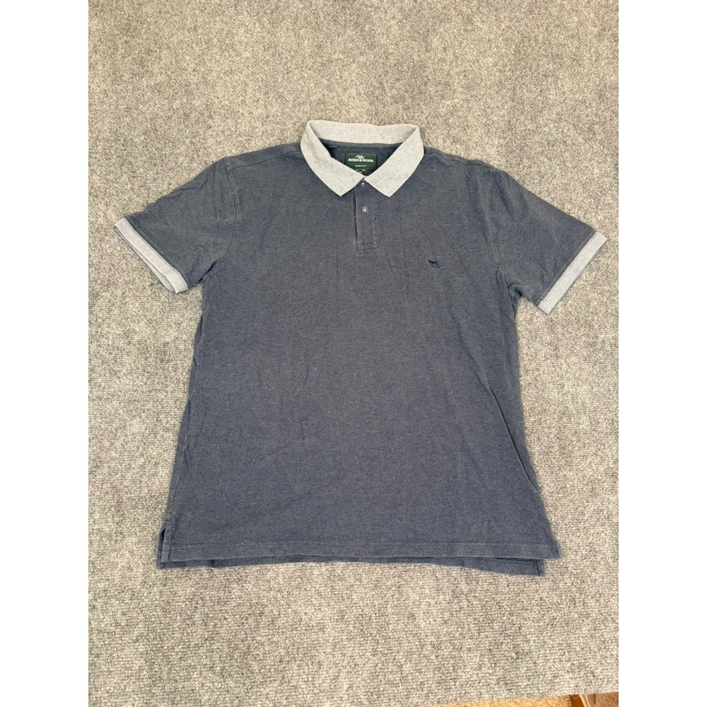 Rodd & Gunn Mens Blue  Sports Fit Polo Shirt 100% Cotton Short Sleeve Size XL